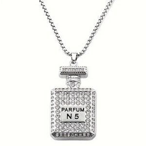 UNISEX Perfume Bottle Letter Pendant Necklace